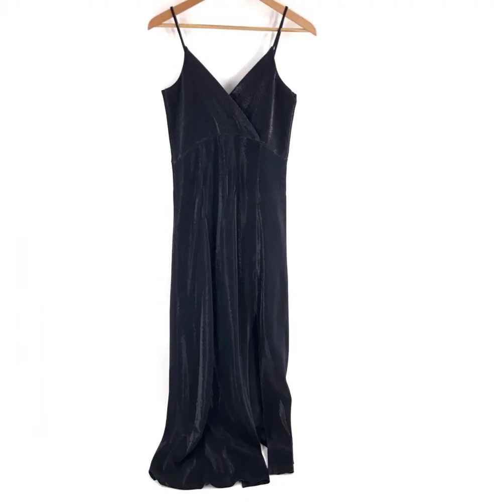 Federica Tosi Black Shimmer Sleeveless V Neck Evening Gown Sz S NWT $355 - Picture 4 of 10